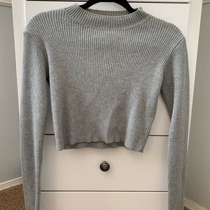 Brandy mock-neck crop sweater